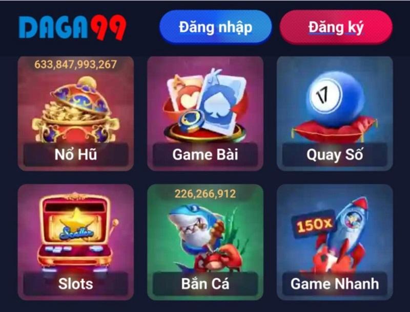 Truy cập vào website Daga99 chính thức và chọn “Đăng nhập”
